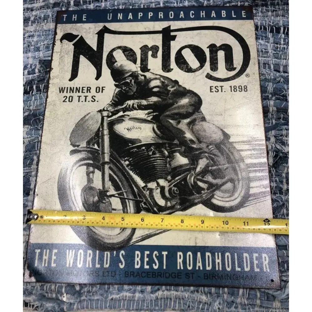 Motorcycle Metal Sign Decor Man Cave